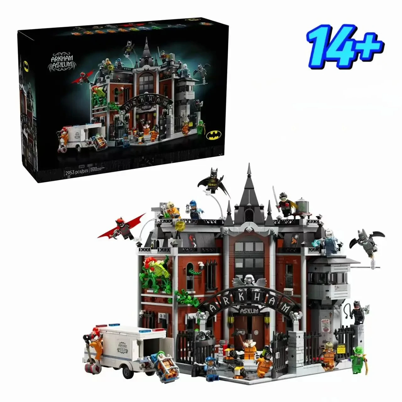 

2026 In stock: Hero Series 76300 Arkham Asylum Set, Halloween, Birthday Gifts, Small Ornaments Suitable for Children and Adults