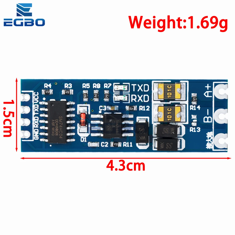 TTL Turn To RS485 Module 485 To Serial UART Level Mutual Conversion Hardware Automatic Flow Control Power Supply Module 3.3V 5V