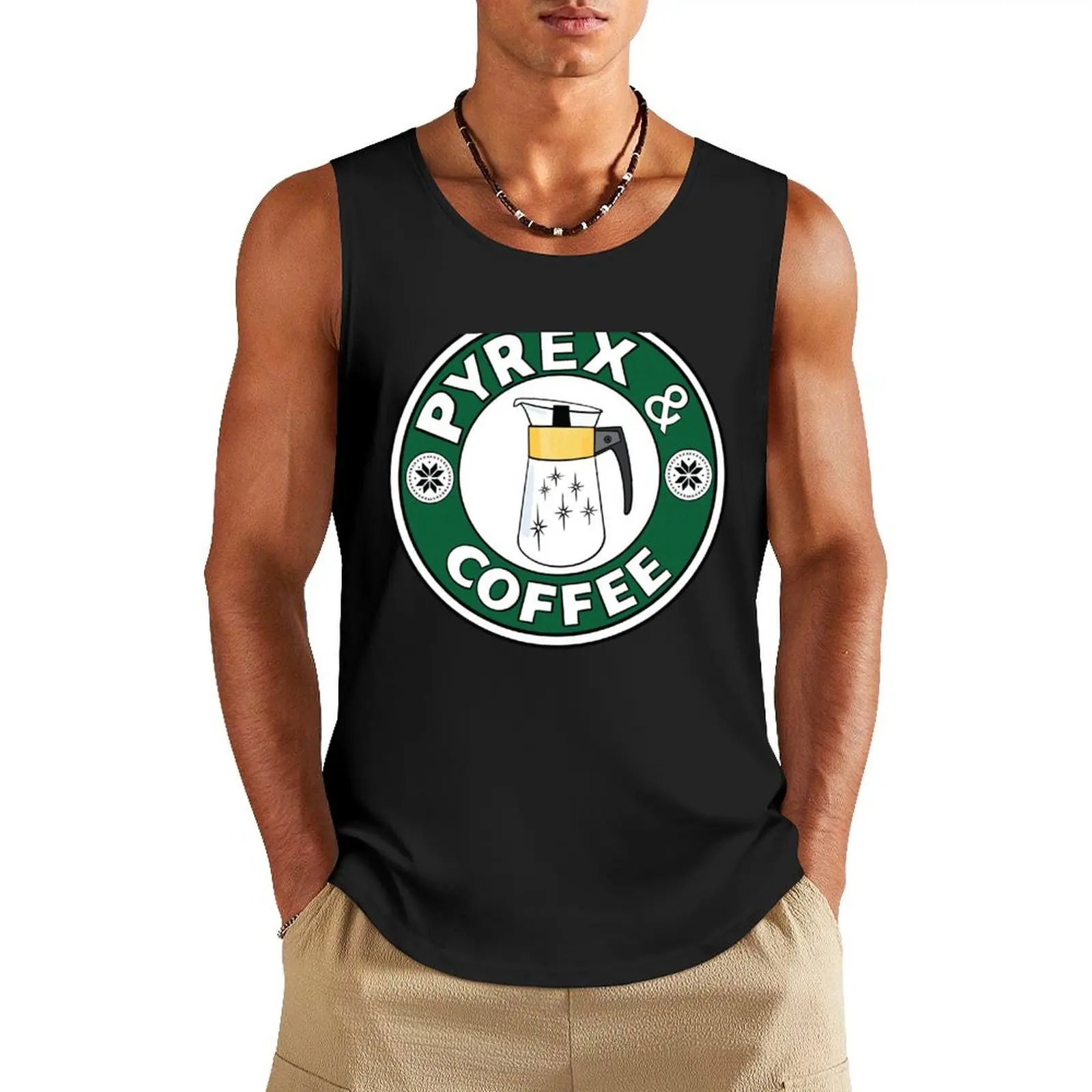 

Pyrex and Coffee Tank Top singlet for men bodybuilding for men