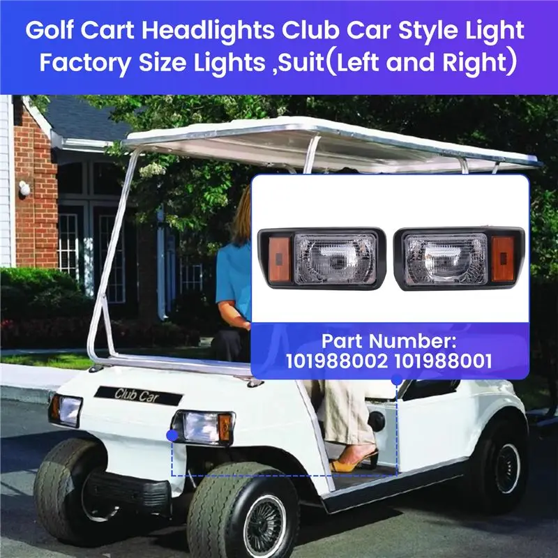 -[Cilae-17R] Golf Cart Headlights Club Car Style Light Factory Size Lights For DS,Right