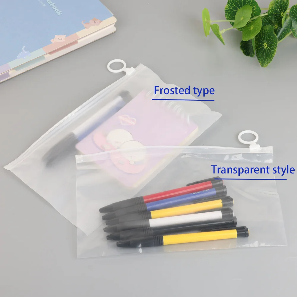 10/50/100pcs  23x14cm Bag with Pull Tab for Home Pen Stationery Accessories Storage Travel Sock Sundries Packaging Resealable