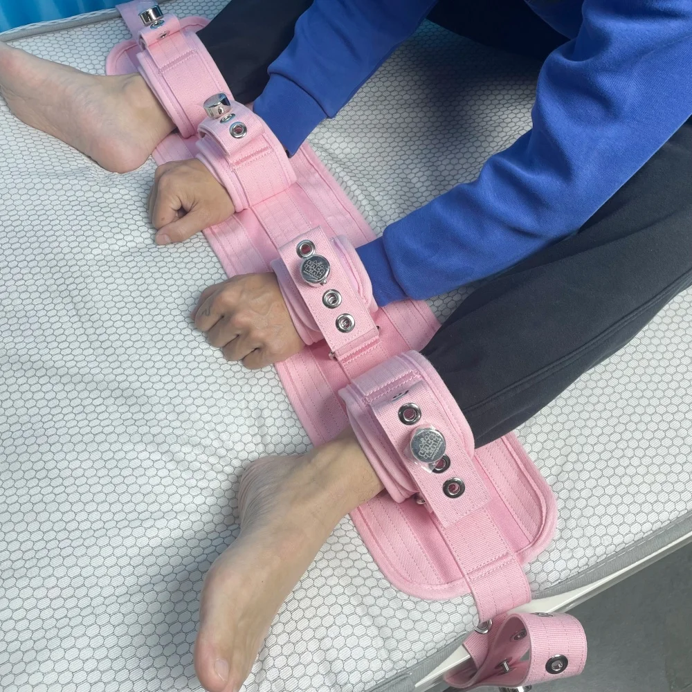 

Manic Patient Care Soft Cotton Limb Holders Wrist Ankle Restraints Medical Restraint Straps Bed Safety Bed Fixing Pink Nursing