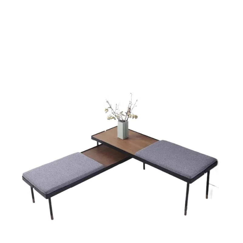 

Multi-purpose low stool, industrial wind with cushion shoe changing stool, solid wood modern simplicity