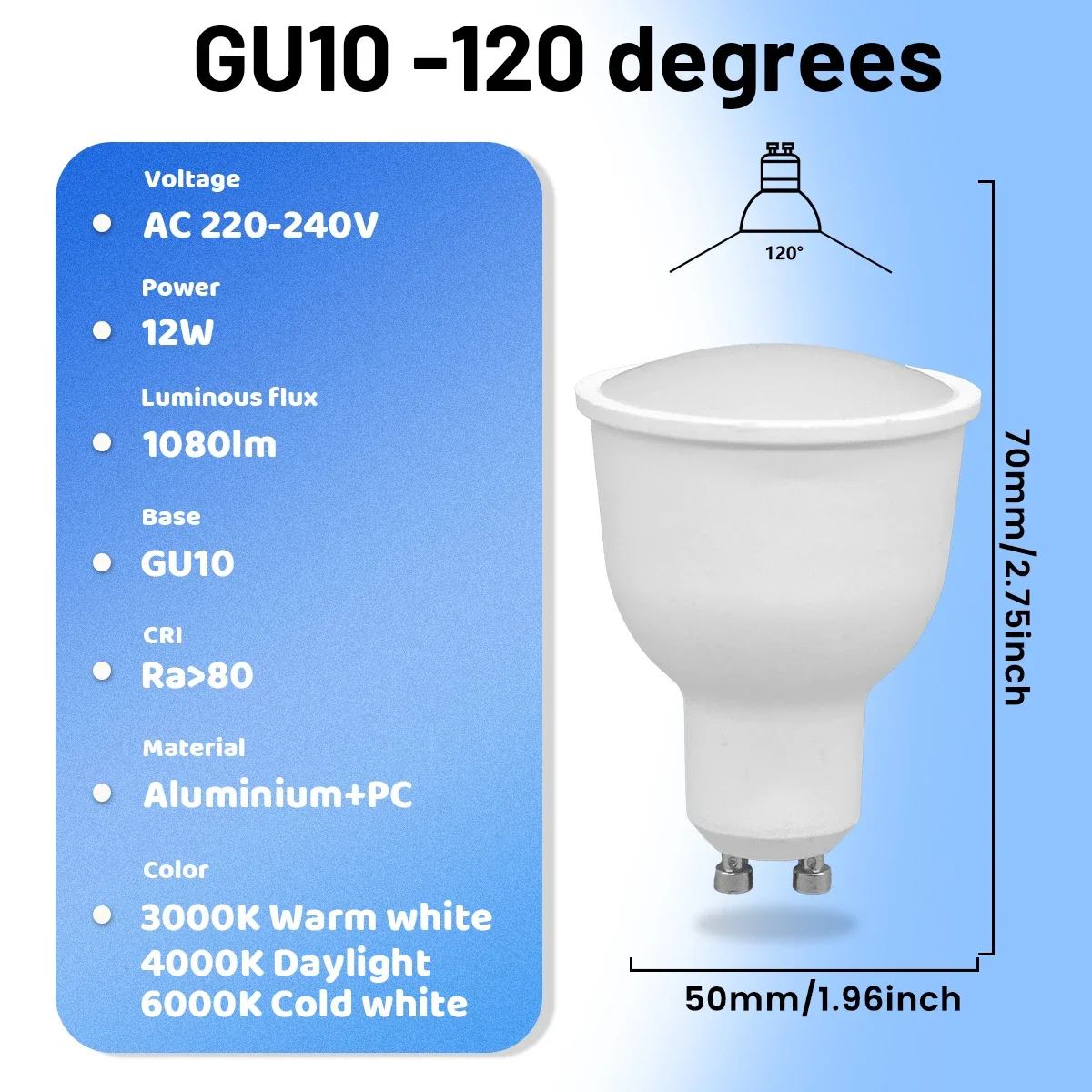 1-20PCS 220V 240V Hight Quality 12W LED Light Bulb GU10 LED Spotlight Corn Lamp Energy Saving Lamp for Living Room