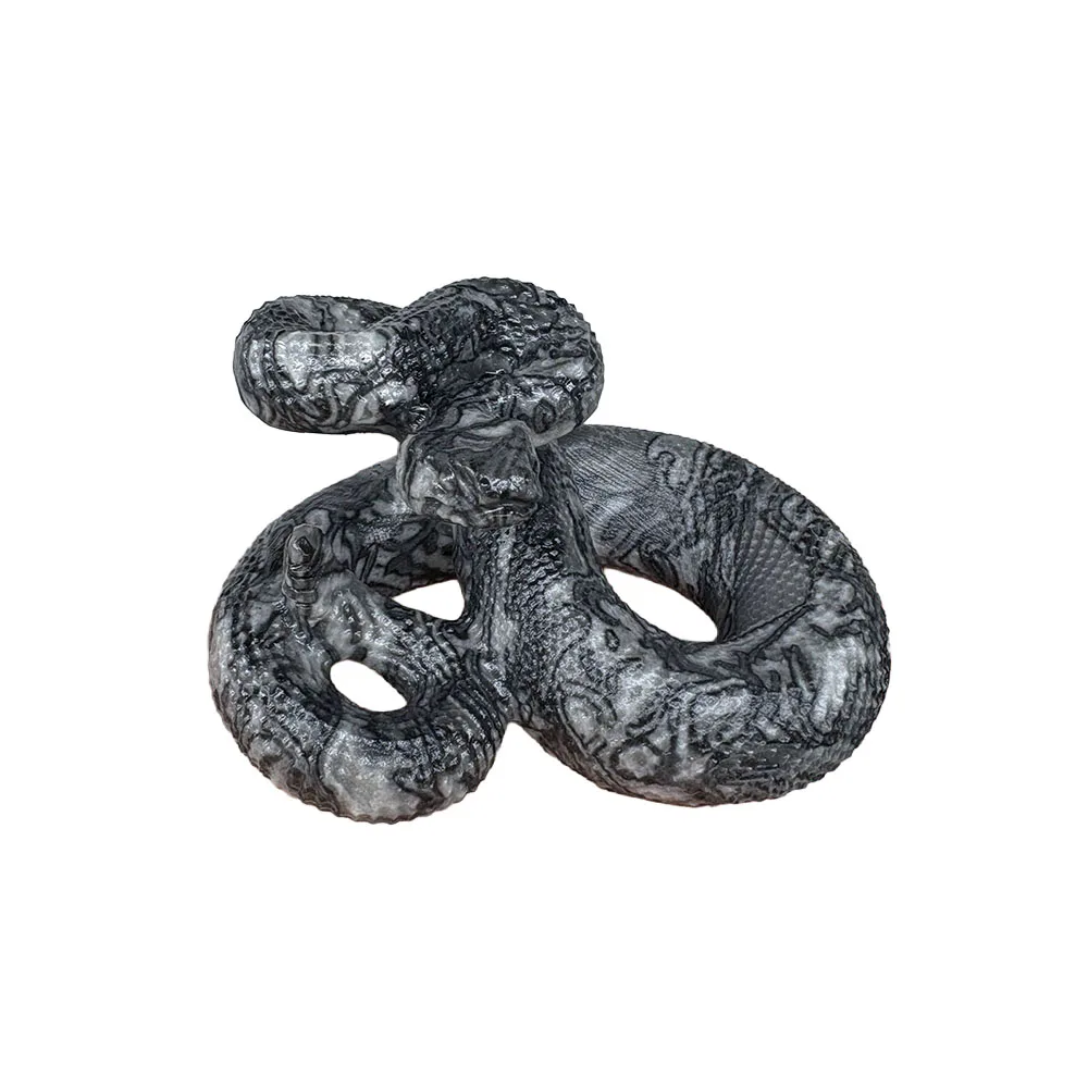 Custom Natural Picasso Jasper Snake Figurine - 8cm Hand-Carved Gemstone Serpent Statue Healing Crystal Decor