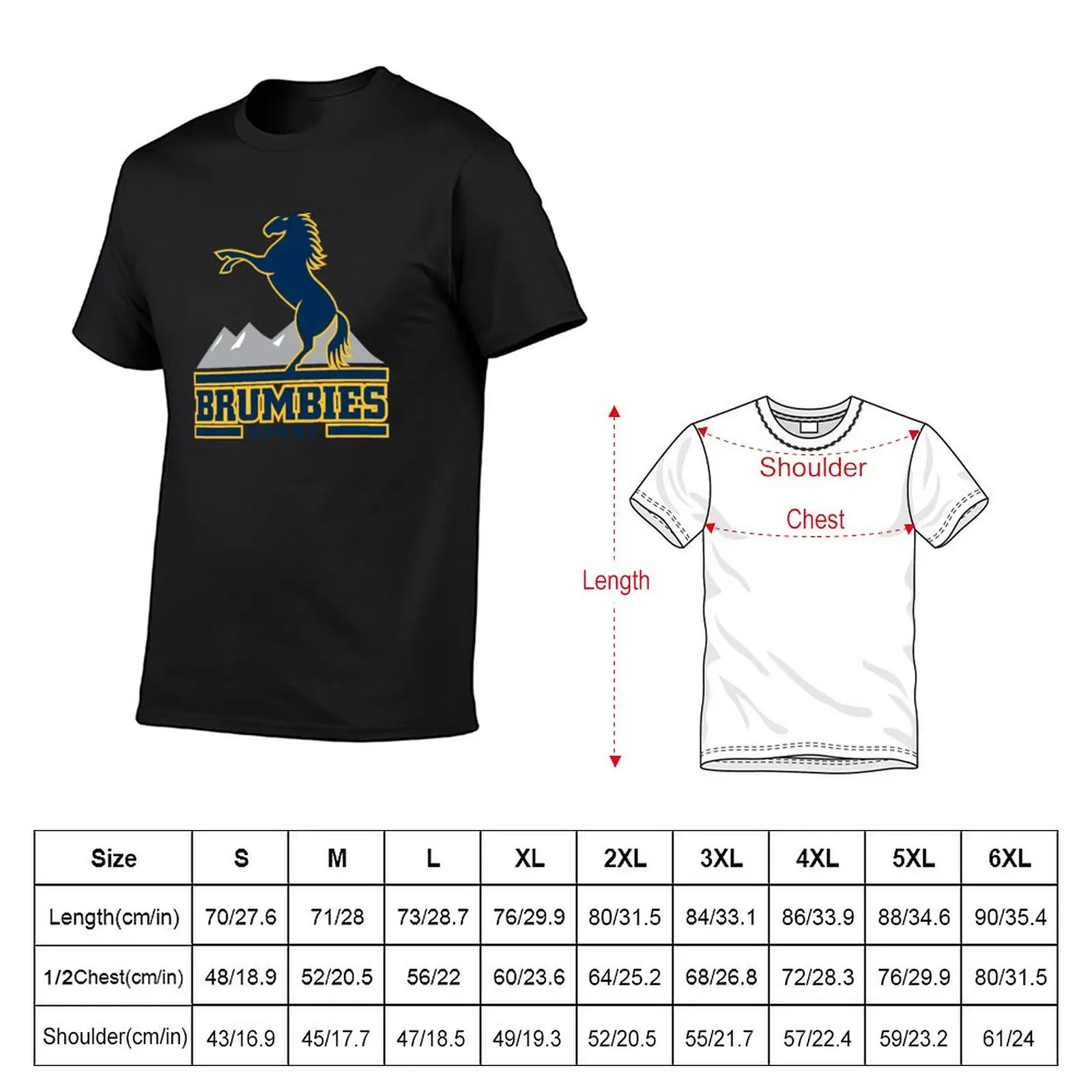 Brumbies Rugby T-Shirt plus size tops shirts graphic tees T-shirts for men cotton