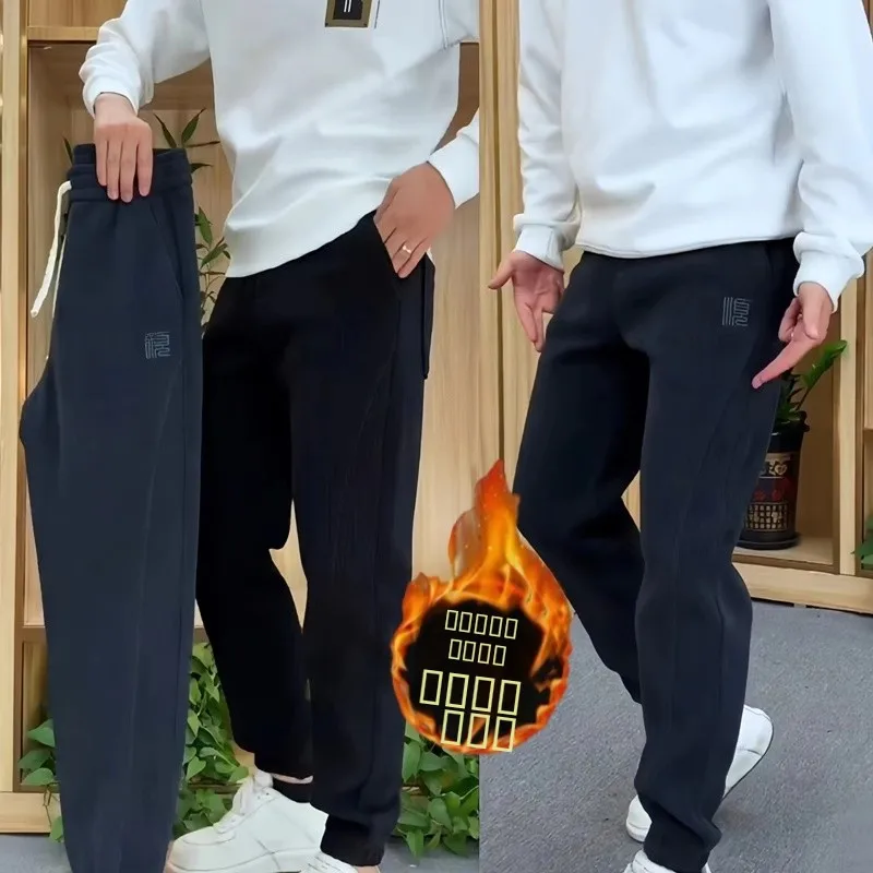 

Модные вельветовые джоггеры для мужчин на осень-зиму, на флисовой подкладке, свободные, больших размеров, повседневные брюки, в полоску, прямые, в стиле «гарлен»