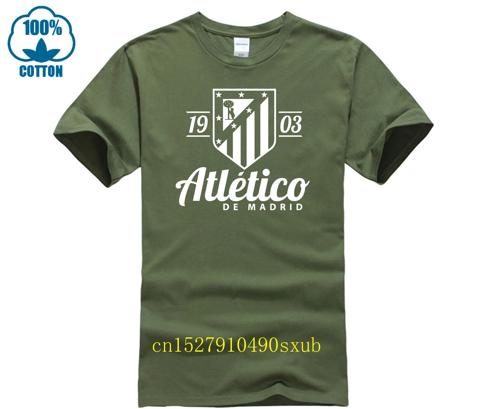 Atletico De Madrid Shirt  Spain Soccerer Futbol T Shirt Camiseta La Liga  Printed T Shirt Pure Cotton Men Top Tee