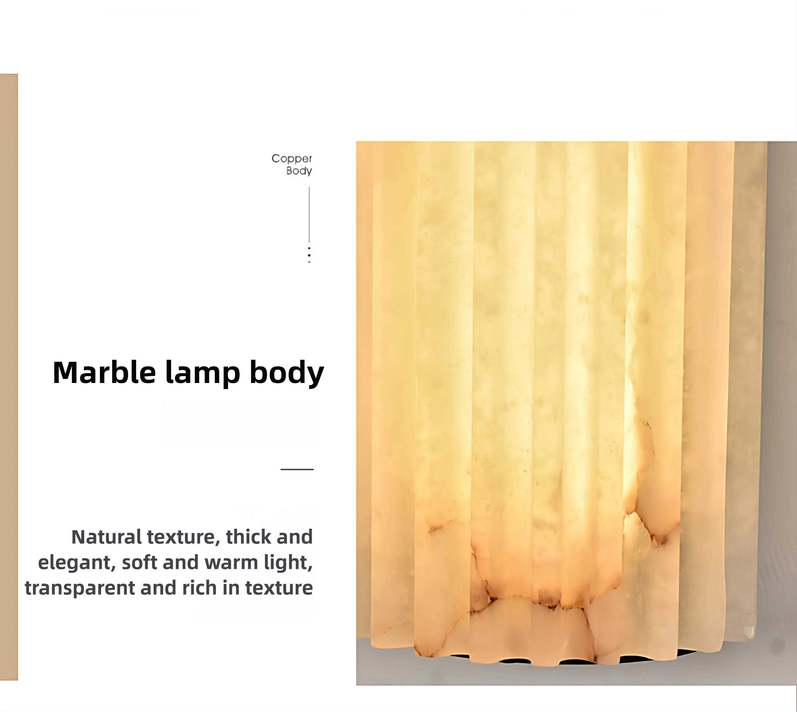 Designer Luxury Modern Minimalist Spanish Marble LED Wall Lamp Bedside Bedroom Living Room brass copper wall Sconce Light