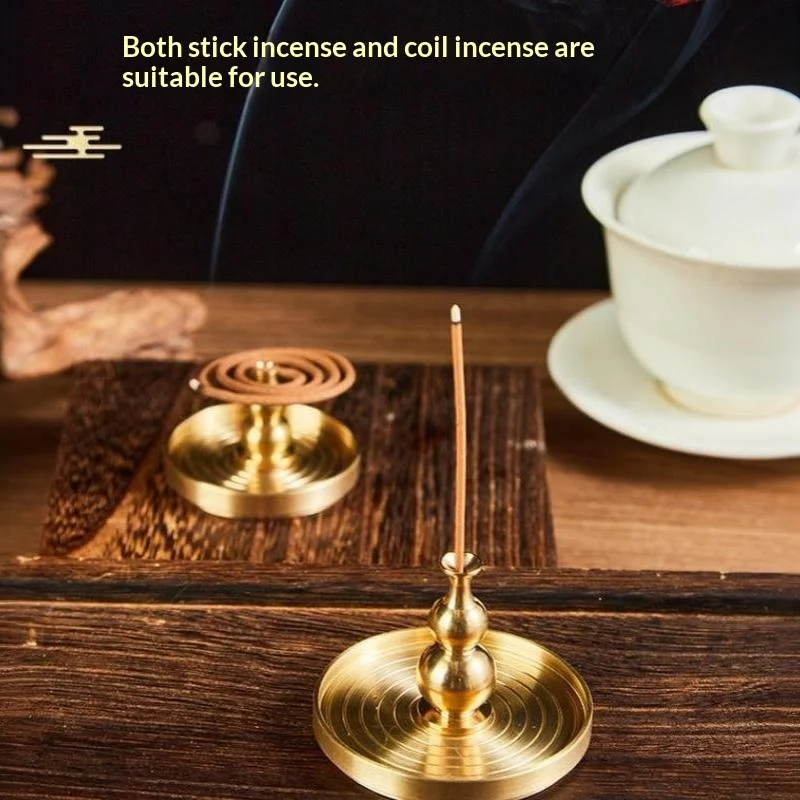Portable Incense Burner Multi Purpose Water Drop Shape Brass Holder: 1Pcs Home Office Teahouse Zen Ornament