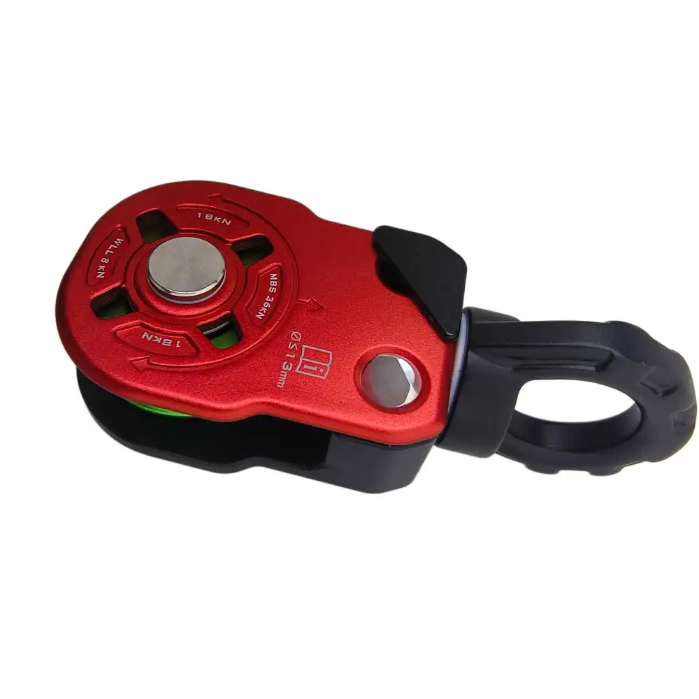 36KN Rotierende Einzelrolle für Klettern, Seilrutschen, Canyoning, Seitenplatten-Lastrolle, Kletterseil-Zugangsgerät – Detail 2