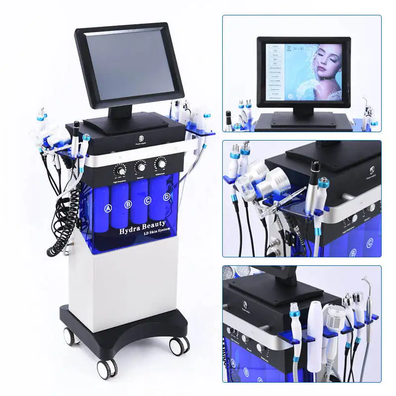 Professional 14 In 1 Diamond Peeling Hydro Skin Care Machine Deep cleaning Water Jet Aqua Vacuum Cleaning Face Lifting Bubble