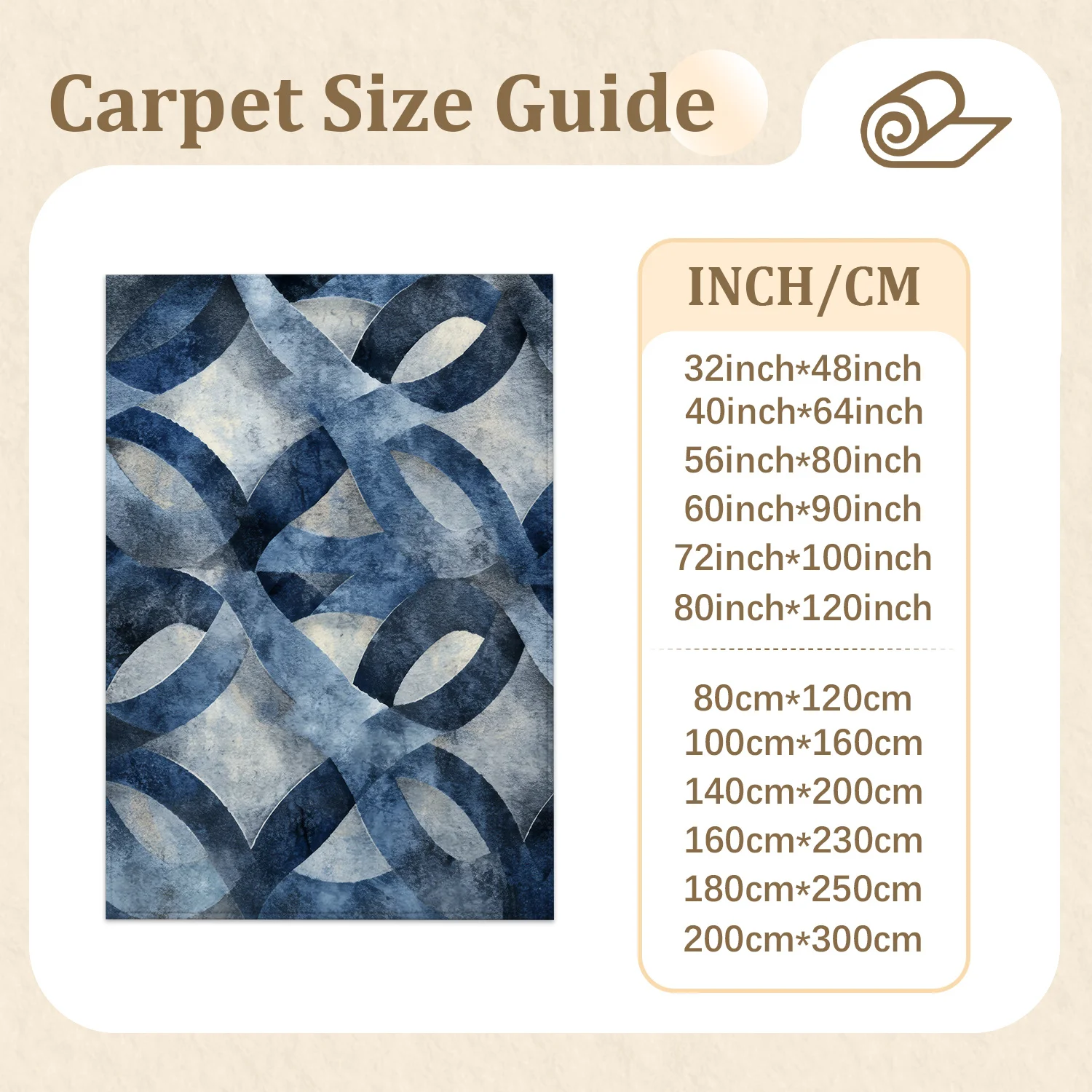 Large Indoor Area Rug, Soft Velvet Low Pile with Non-Slip Dotted Backing, Machine Washable Abstract Blue Gray Geometric Pattern Rug for Living Room Bedroom Modern Home Decor