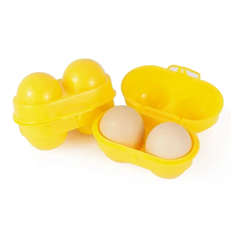 2 Grid Egg Storage Box Portable Handheld Outdoor Camping Picnic Egg Box Kitchen Refrigerator Egg Holder Container Organizer Case