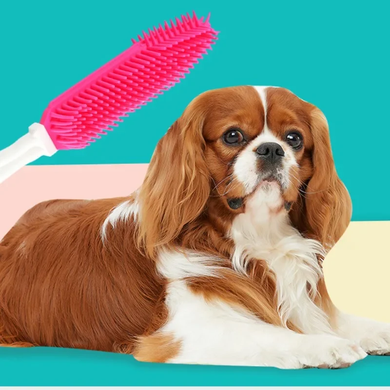 Cepillo de baño para mascotas de silicona suave para masaje_voghion.com