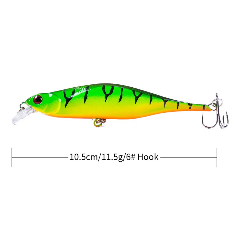 10.5cm 11.5g Submerged Minnow Slow Sinking Long Casting Bionic Bait for Bass Sea Bass Mandarin Fish Lure Essential Fishing Gear