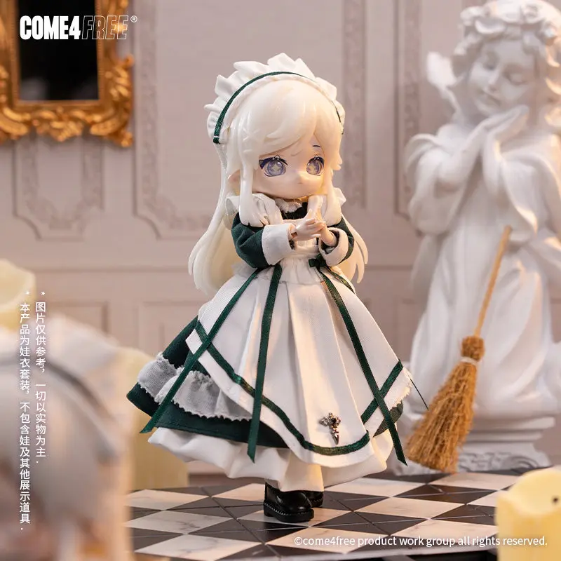 Roupas para Bonecas BJD 1/12 Série Diária Lia - Conjunto de Vestido de Empregada Xu para Bonecas BJD 1/12 Acessórios de Vestuário Presente