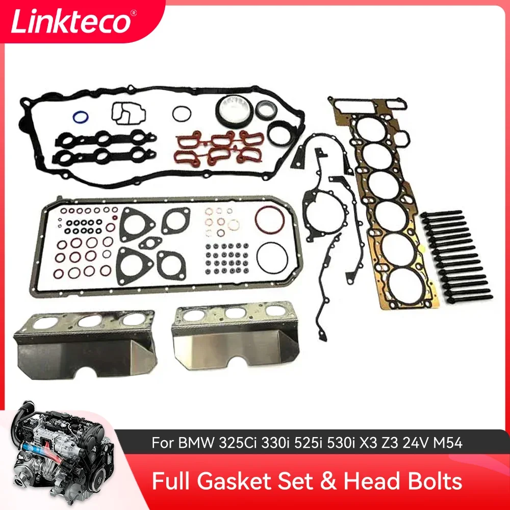 

Full Gasket Set & Head Bolts For BMW 325i 330i 325Ci 330Ci 525i 530i X3 X5 Z3 Z4 2.5 3.0 L L6 GAS DOHC M54 M56