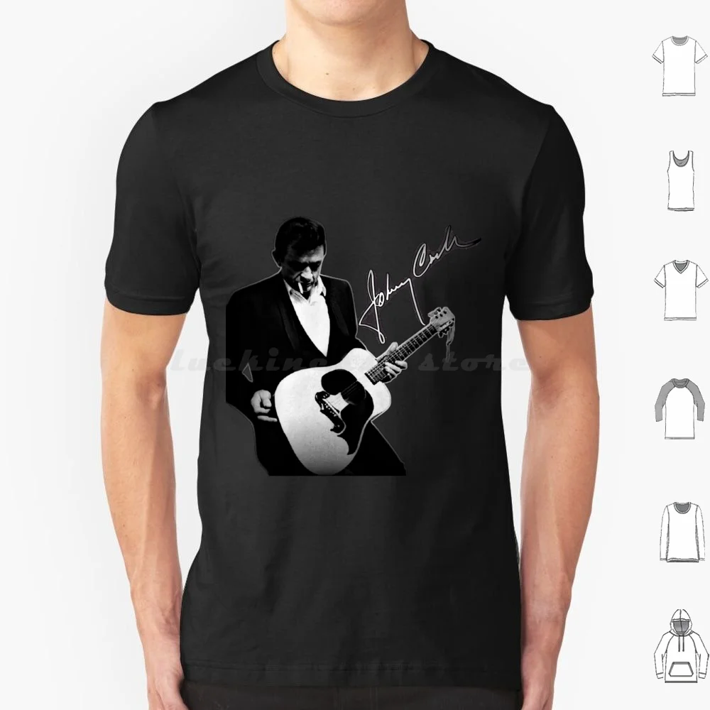 Johnny Cash At Folsom Playing Guitar With Autograph T Shirt Cotton Men Women DIY Print Johnny Cash Cash Man In Black Folsom