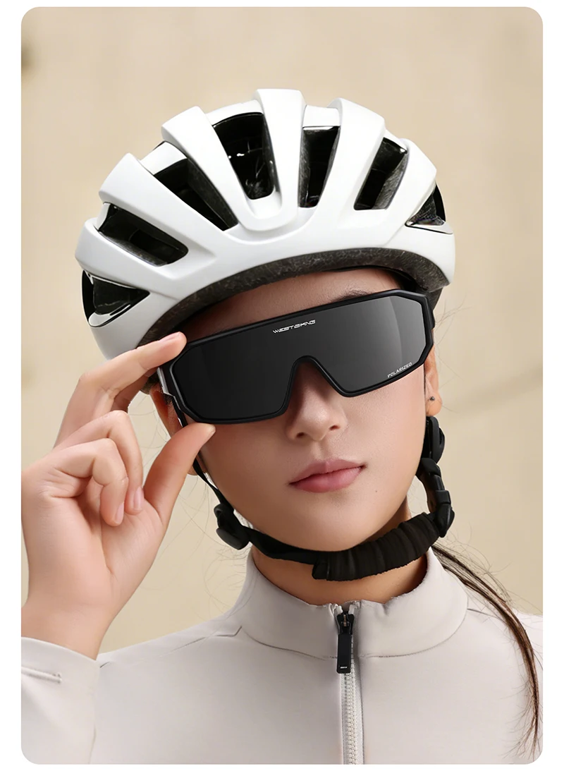 WEST BIKING Herren Großrahmige HD-Radsportbrille Kratzfeste Leichte 2-in-1 PC-Linse Lauf- und Fahrradzubehör – Detail 22