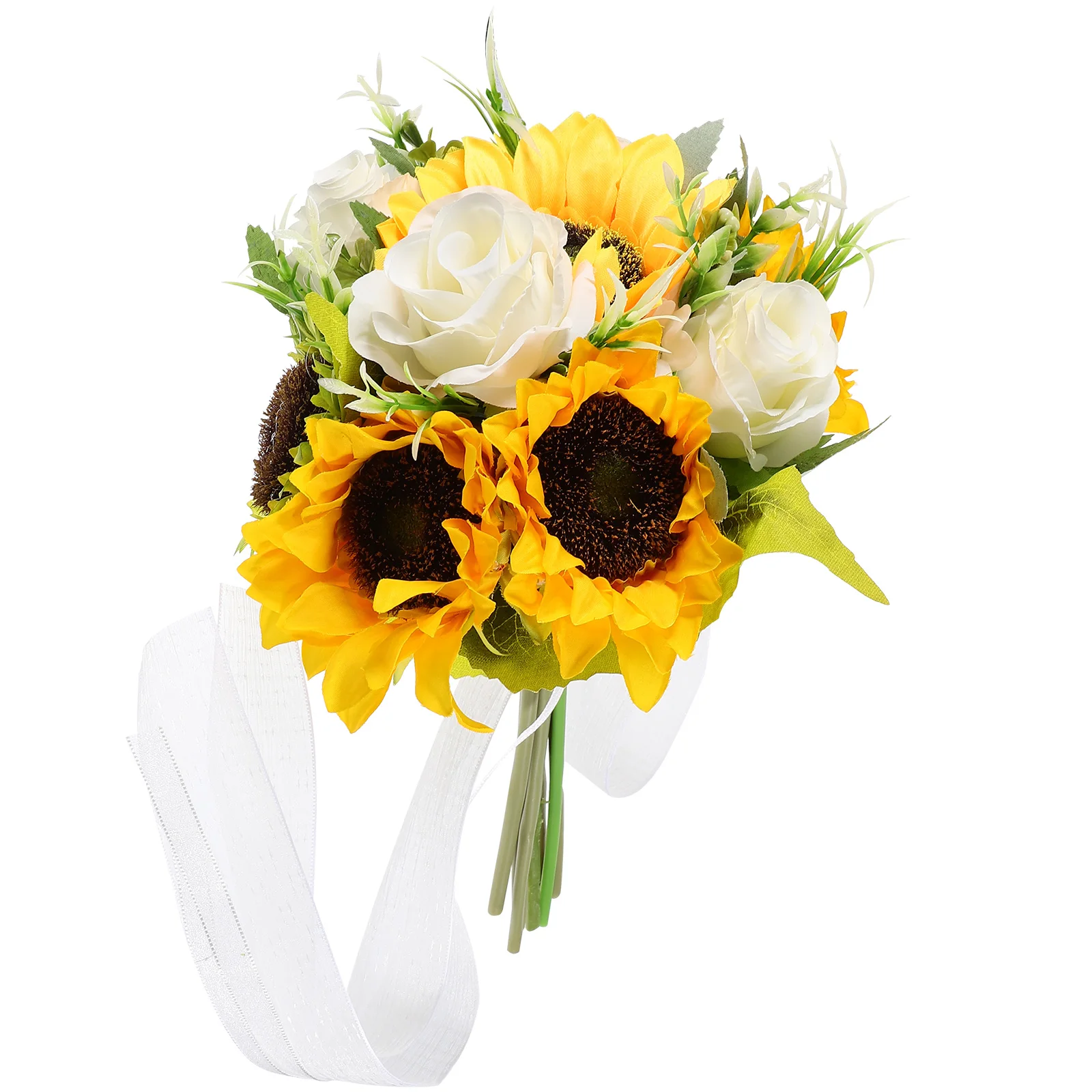 

Wedding Artificial Sunflower Bouquet Vivid Realistic Flower Desk Table Decoration Home Office Floral Ornament Office Decorations