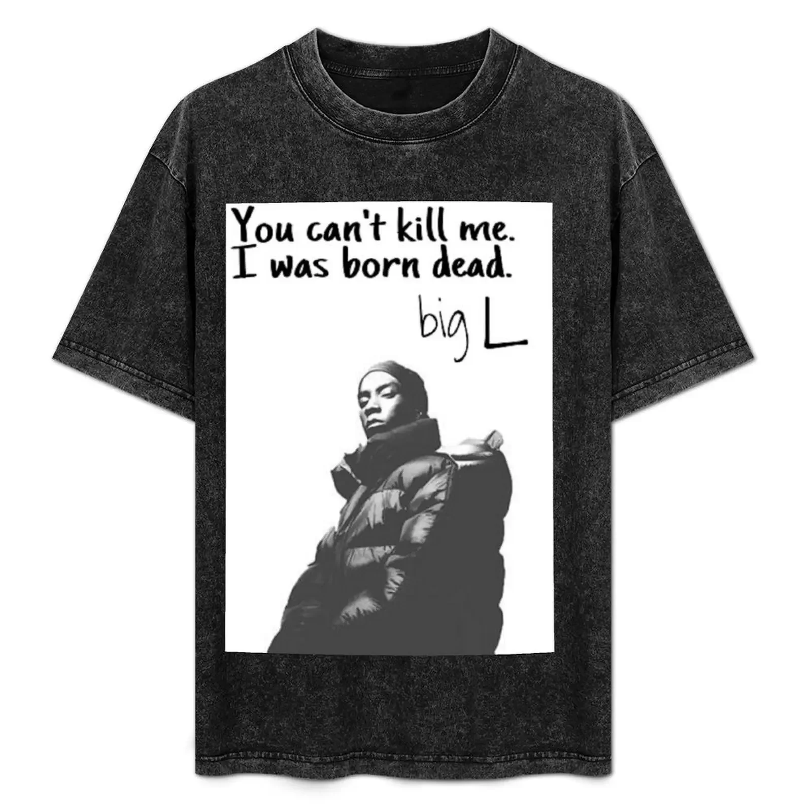 

big L quote T-Shirt All Match Basic Short Sleeve Top