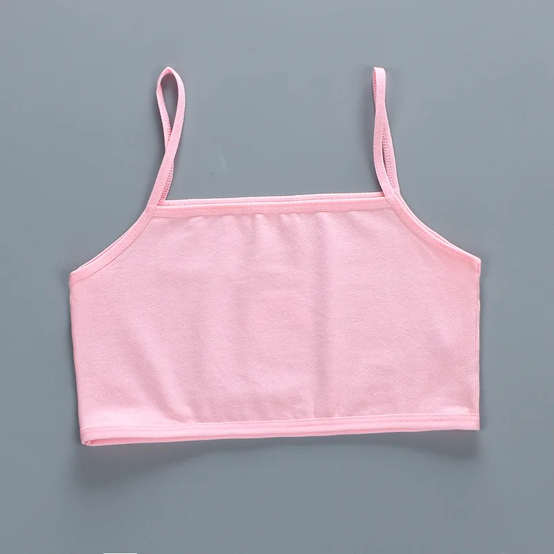 Girls\' Small Tank Top With Cotton Suspender 8-13 Years Adolescent girls Summer Bras External Wear Sports Bras Training Bra