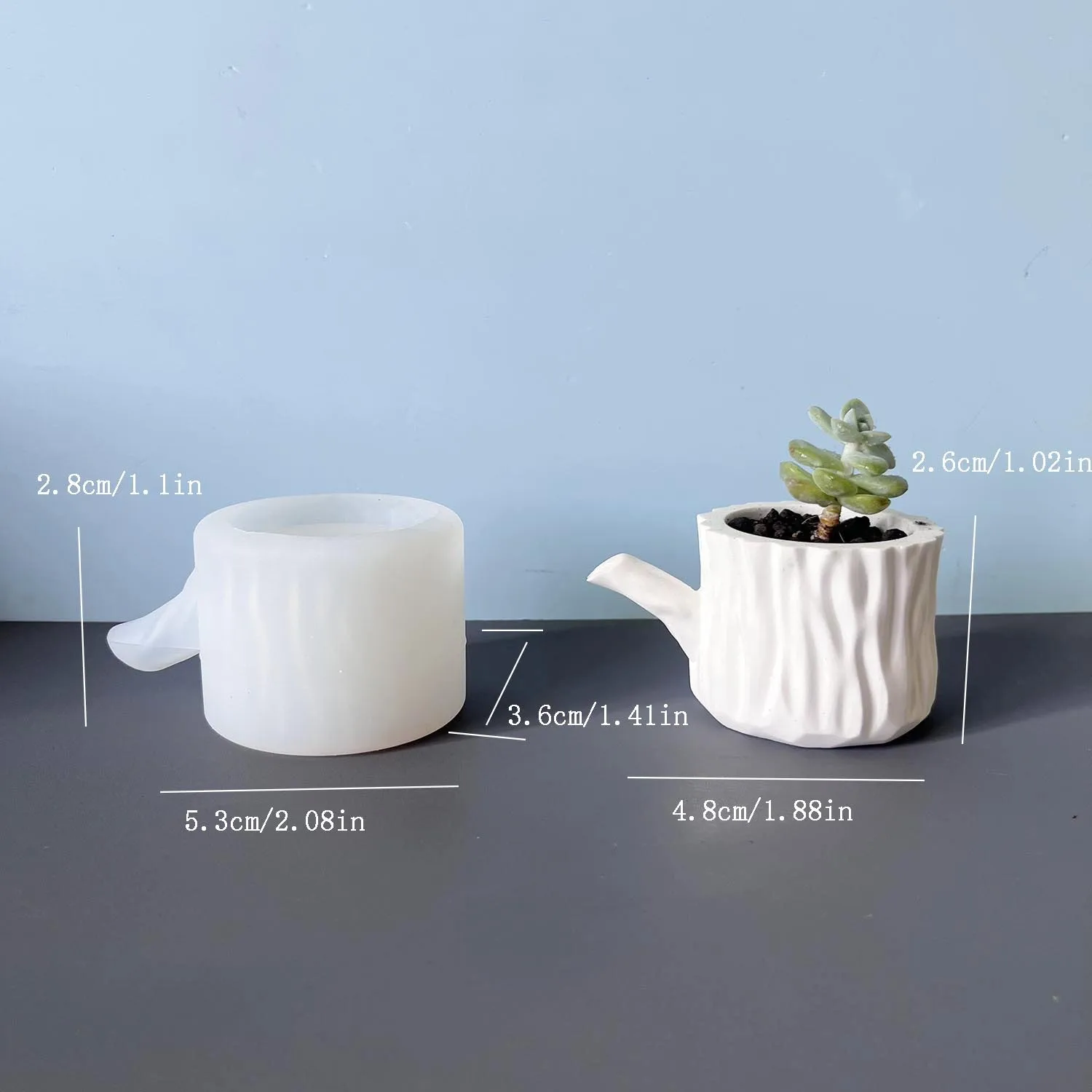 قالب من السيليكون الجص شمعة كوب الروائح كأس مقبض الجص زهرية للديكور المنزل Diy بها بنفسك مشروع زارع #5