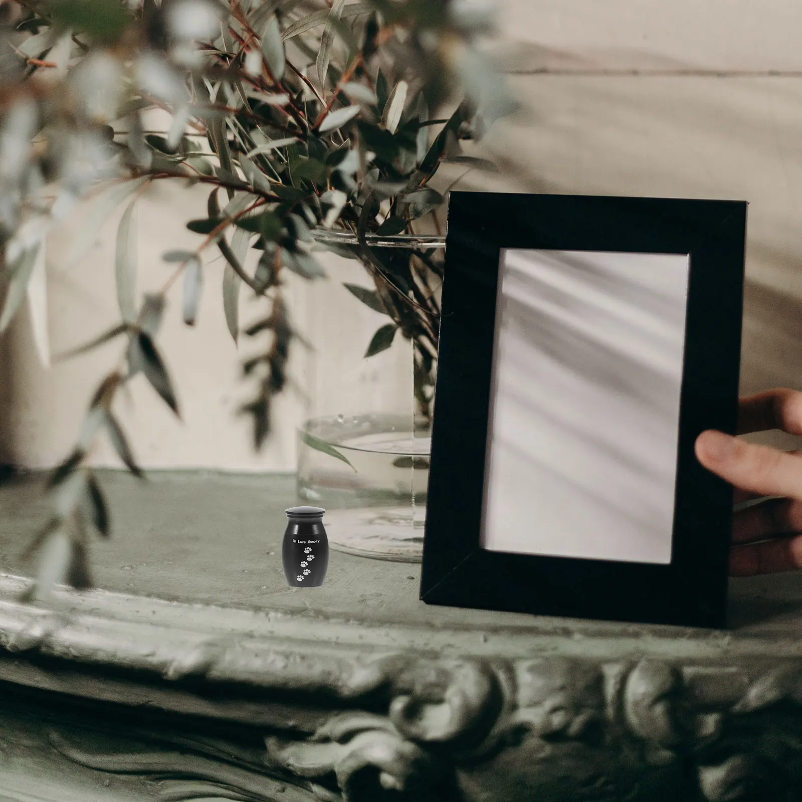 جرة رماد تذكارية القط الكلب الزخرفية الحرق دفن تخزين حاوية معدنية صغيرة للحيوانات الأليفة الميتة رماد الشعر الأسنان جرة تذكار #5