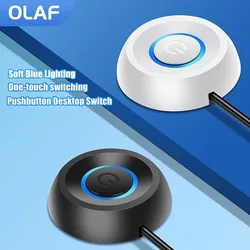 2M Computer Desktop Power Switch Extension Cable LED Lights PC Motherboard External Start Power On/Off Button For Home Office