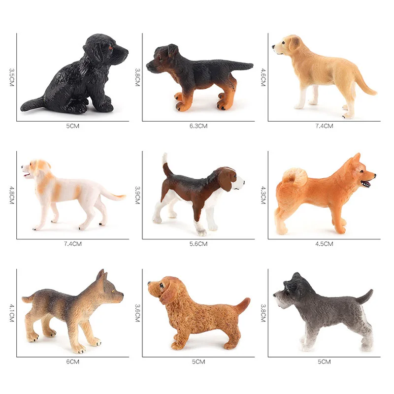 Mini figurine di cane di simulazione Animaux Solid Animal insegnamento Aids modello Golden Retriever Shiba Inu biologia educazione giocattoli figure