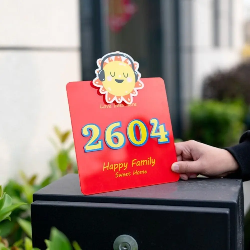 Acrylic Acrylic Number Plate Creativity Personality House Number Sticker Cartoon High-definition Personality Door Sign