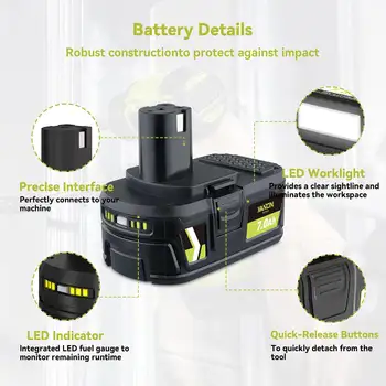 Vanon 2組 P108 7.0Ah 18V MAX 鋰電池,可取代 Ryobi P102 P103 P104 P105 P106 P109 P122 電動工具電池腳 10 最佳銷售 利比鼓風機 - №6