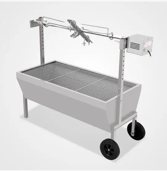 شواية شواء مشواة كهربائية تجارية 2025 - شواية دوارة من الفولاذ المقاوم للصدأ مقاس 80 سم للحم الضأن واللحوم