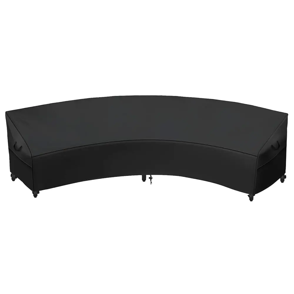 

Outdoor Curved Sofa Cover, 420D Ox Sectional Couch Sofa Covers Waterproof Protector Garden Patio Curved Sofa Furniture Covers