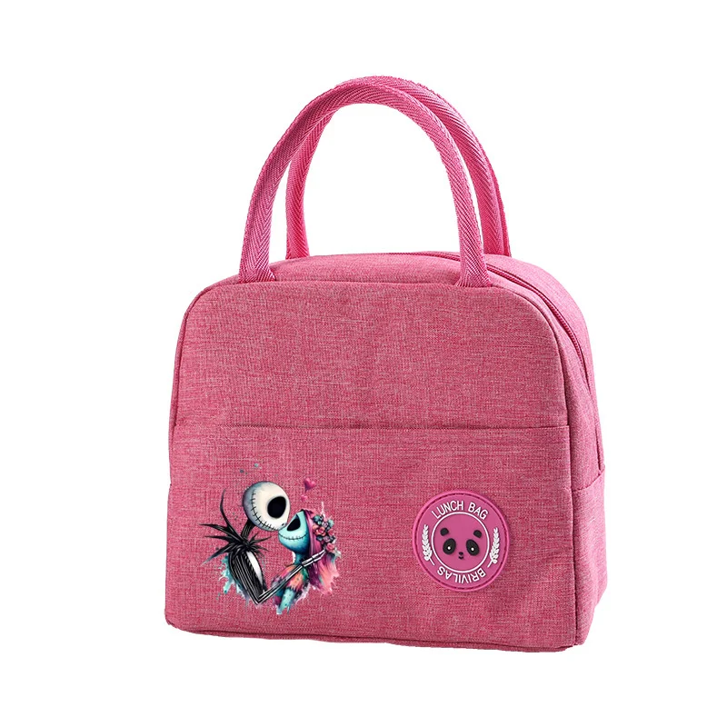 Disney The Nightmare Before Christmas Jack Sally Insulated Oxford Lunch Bags Children\'s Outdoor Cute Handbag Student Storage Box