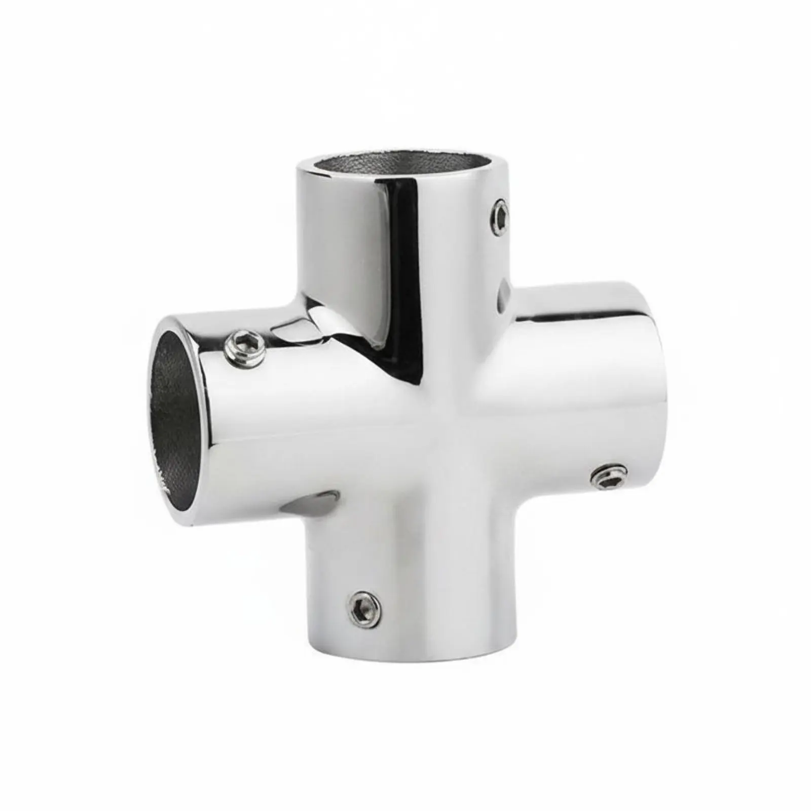 

Boat Handrail Cross Connector 4-Way Cross Tube Connector 90 Degree Quadruple Pipe Fitting Rust Resistant for Boater S
