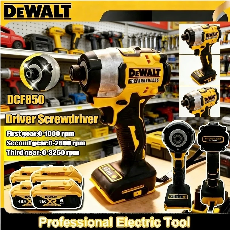 

Аккумуляторный ударный гайковерт DeWalt DCF850 с литий-ионным аккумулятором, бесщеточный, перезаряжаемый, с высоким крутящим моментом, для аккумуляторов DeWalt