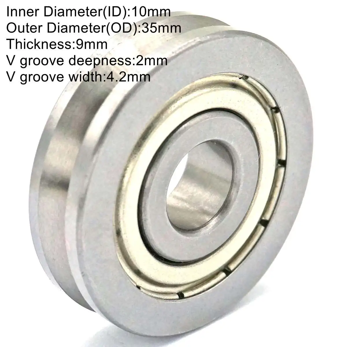 10*35*9mm V Groove breite 4,2mm Umlenkrolle Sheave Versiegelt Schiene Lager V6200ZZ – Detail 2