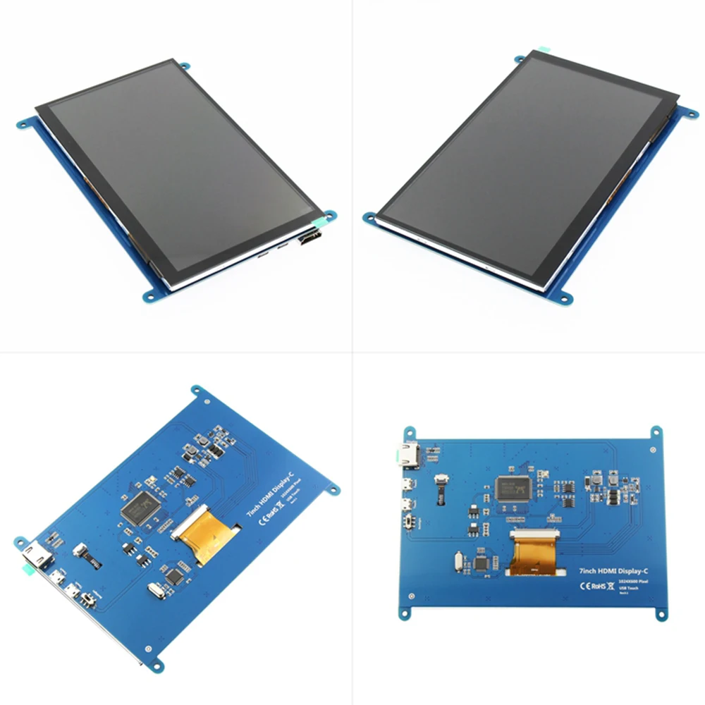 7 Inch Capacitive Touch Screen HDMI IPS LCD Display Module 1024x600 for Raspberry Pi/ BB Black/ Banana Pi Mainstream Mini PC