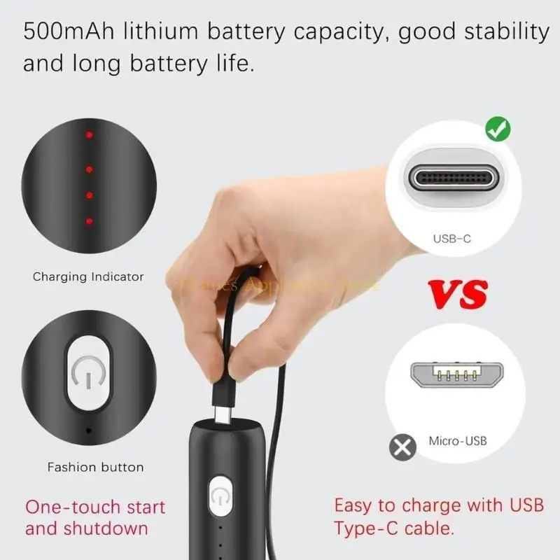 D0AB صانع رغوة الحليب المحمول للقهوة، خلاط مشروبات كهربائي قابل لإعادة الشحن #4