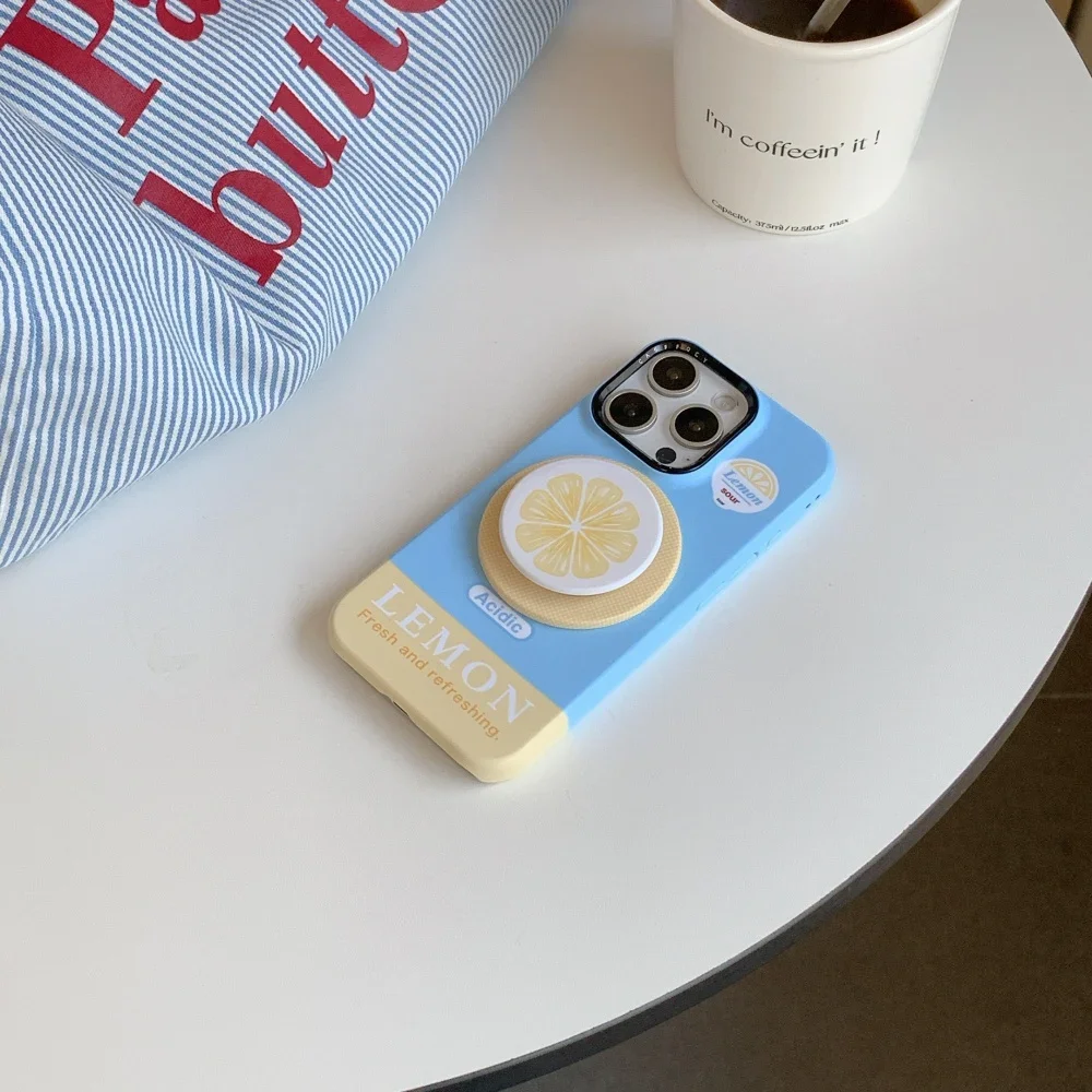 Корейский милый мультяшный магнитный держатель с фруктами, ручка Tok Griptok, подставка для телефона, поддержка IPhone 17, для Pad Magsafe Smart Tok