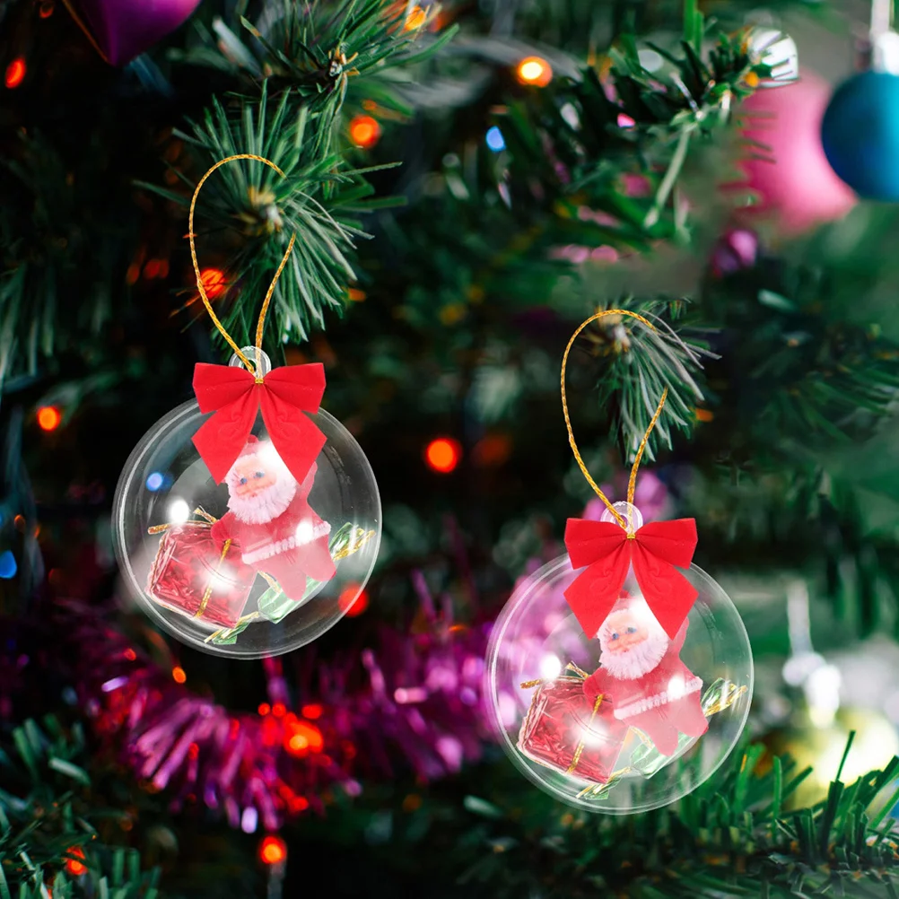 

12Pcs Christmas Tree Balls 6Cm Clear Fillable Hanging Ornament for Decorative Ball Xmas Party Garden Wall Door Outdoor Indoor