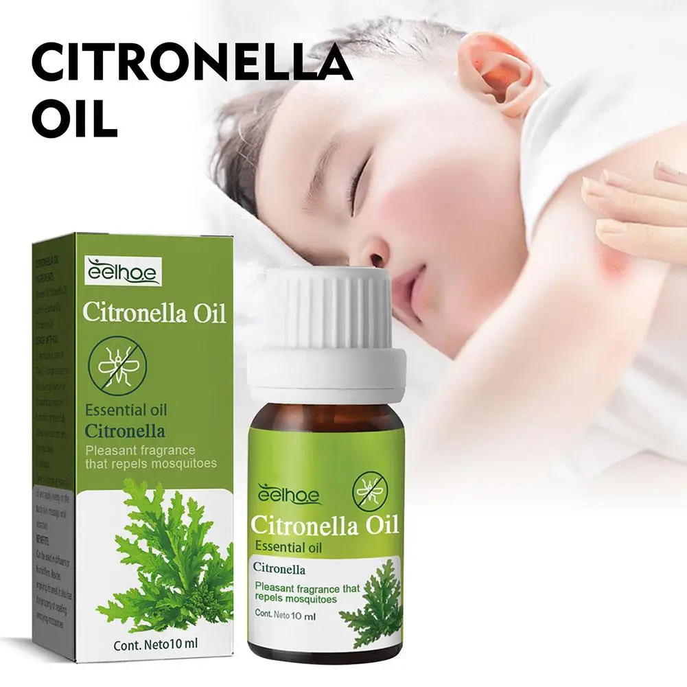 10ml Pure Natural Citronella Essential Oil Citronella Oil Mosquitoes Repellents Diffuser Aroma Oil Aromatic Essential Oils Care