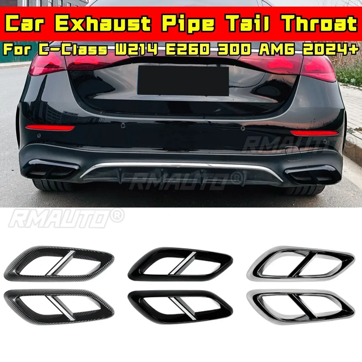 

For Mercedes Benz E-Class W214 E260 300 AMG 2024+ Body Kit Car Rear Exhaust Pipe Tail Muffler Tip Car Accessories