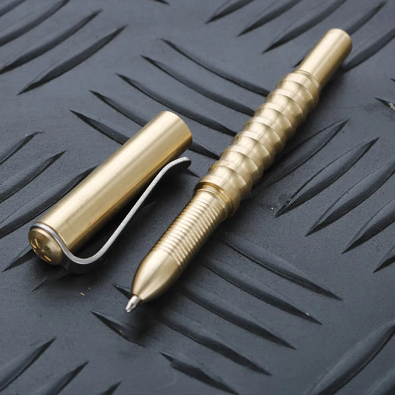 

1PC Brass EDC Signature Pen With Writing Multi-functional Portable Broken Window Pen Ball Point Pen