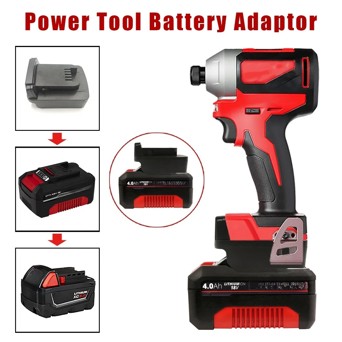 Para baterias de lítio ein-hell 18v compatíveis com milwaukee 18v bateria de lítio ferramentas elétricas broca adaptador de bateria conversor