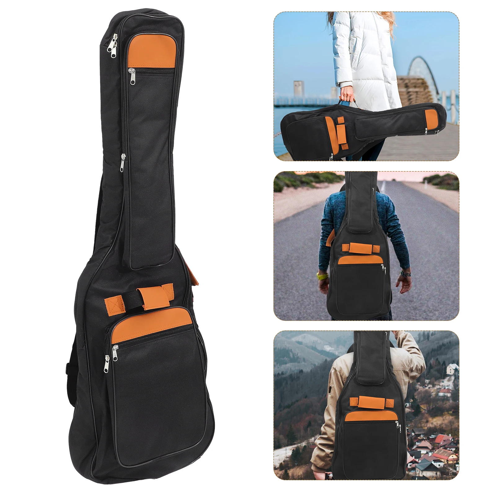

Guitar Bag Electric Case Strap for Acoustic Parts Carrying Convenient Backpack Waterproof Storage Canvas Pouch Personality