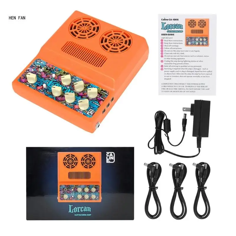 

Mini 10W Guitar Amp, Electric Guitar Amplifier, Distortion & Delay, Three-Band Regulation for Guitar Practice M89D