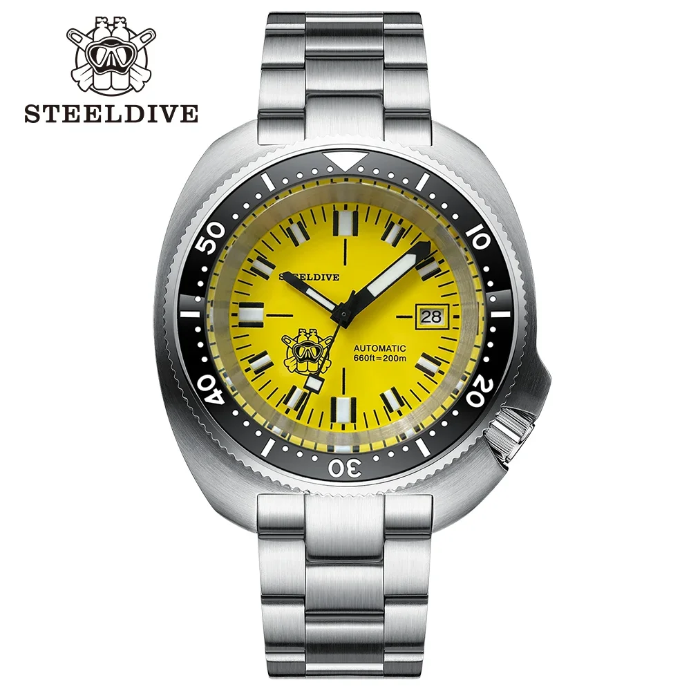 

STEELDIVE SD1974T NEW Fashion Abalone Sapphire Crystal NH35 Movement Swiss Luminous 200M Waterproof Mechanical Dive Watch